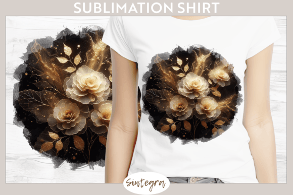 Elevating Apparel Design with Glowing Roses V3 Background Sublimation