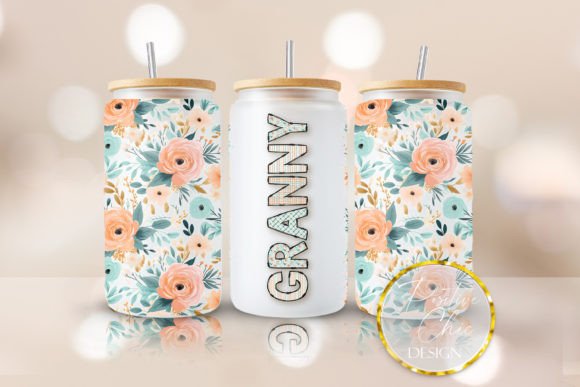 Granny Glass Can Wrap PNG UVDTF Cup Wrap: Strategic Application for Custom Drinkware