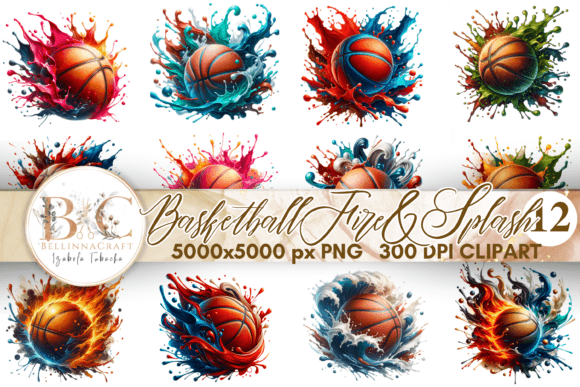 Igniting Creativity: A Guide to Watercolor Basketball Fire and Splash Clipart