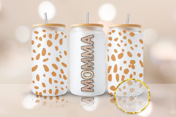 Momma Animal Print Libbey Glass Can Wrap: Elevating Custom Drinkware Design