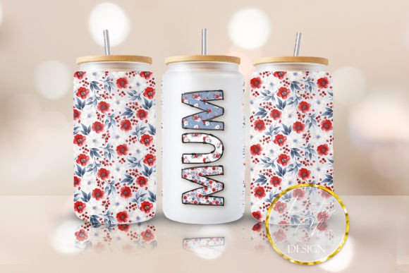 Mum Libbey Can Glass PNG UVDTF 16 Oz Cup Design