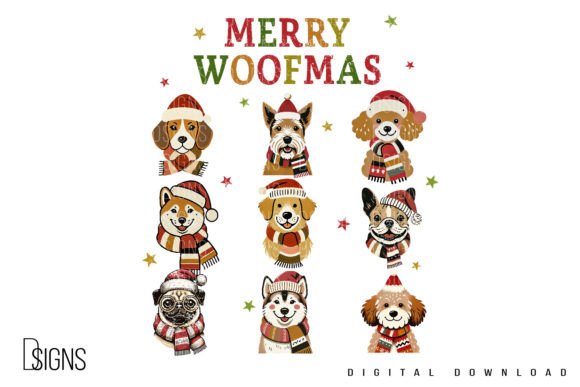 Retro Christmas Vintage Dog Sublimation: Elevating Holiday Creativity with High-Resolution Digital Assets