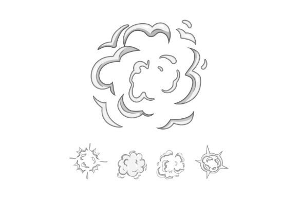 Strategic Application of Cartoon Dust Smoke Burst Explosion Cloud in Digital Interfaces